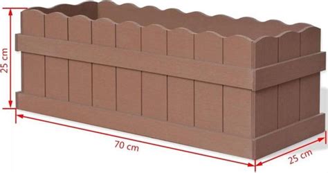 Plantenbak Bruin WPC Voor Buiten 70x25x25cm Planten Bak Voor Tuin