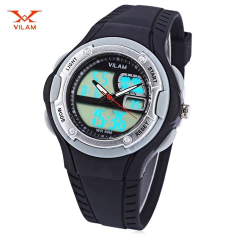 VILAM 14013S DUAL MOVT DIGITAL QUARTZ SPORTS WATCH CHRONOGRAPH DISPLAY