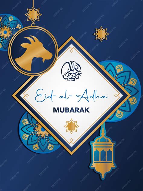 Premium Vector Eid Al Adha Mubarak Poster Banner Vector With Eid Al