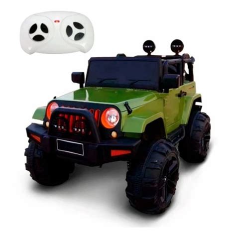 Mini Carro Elétrico Infantil Controle Remoto 12V Jeep Verde