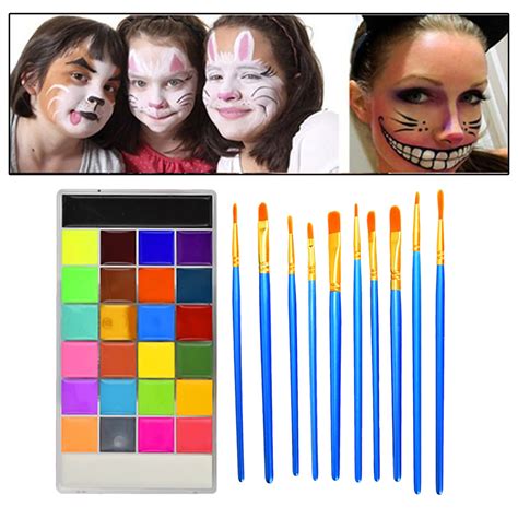 ₩20673에서 바디 페인트 Face Body Painte Palette 브러시가없는 어린이 Halloween