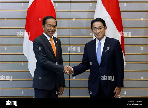 Indonesian President Joko Widodo Left And Japan S Prime Minister