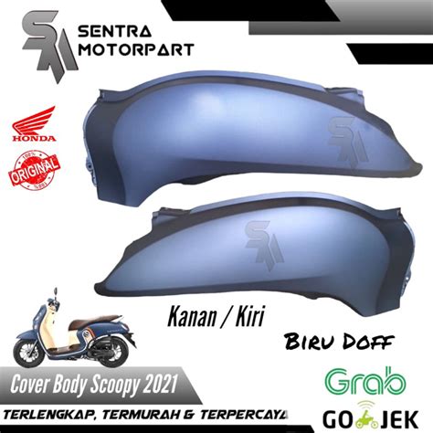 Jual Cover Body Bodi Kiri Kanan Scoopy New Prestige 2021 Biru Doff Dop