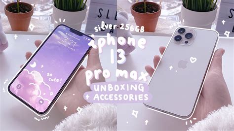 Unboxing ☻ Aesthetic Iphone 13 Pro Max And Accessories ⭐️🌷 Silver