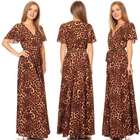 Leopard Print Maxi Dress Wholesale Ig Voila Apparel Wholesale