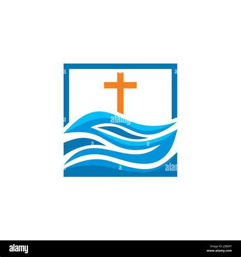 Church Logo Christian Symbols The Cross Of Jesus And The Waves Of A