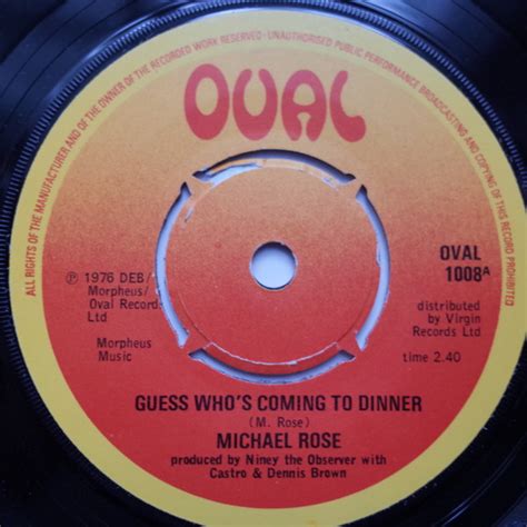 Michael Rose – Guess Who's Coming To Dinner (1976, Vinyl) - Discogs