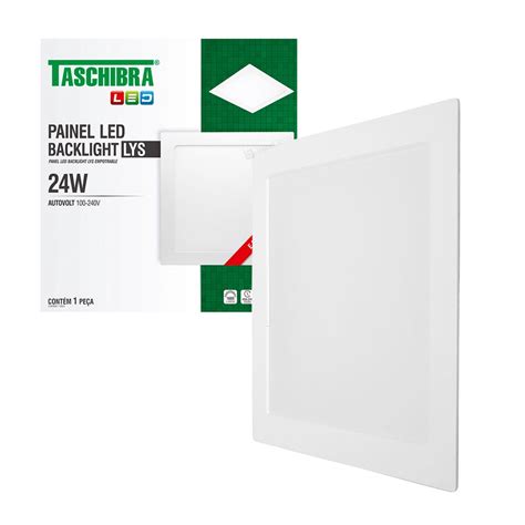 Painel LED Taschibra Lys 24W Quadrado Embutir Shopee Brasil