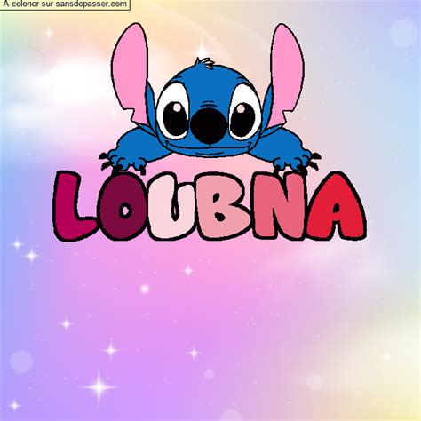 Dessin Colori Coloriage Pr Nom Loubna D Cor Stitch Par Un Invit