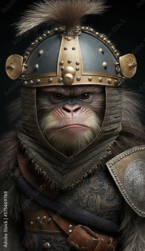 Raiding Valhalla A Cute Cool And Beautiful Viking Animal Monkey