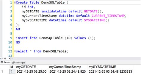 Sql Commands To Check Current Date And Time Timestamp In Sql Server