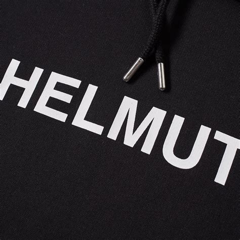 Helmut Lang Logo Popover Hoody Black And White End Us