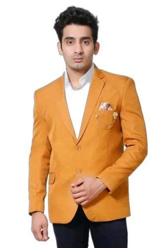 Men Party Wear Cotton Yellow Blazer Size Medium At Rs 1600 In Bhagalpur