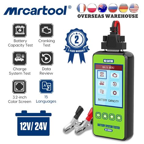 MRCARTOOL B300 probador de batería de motocicleta y coche Analizador