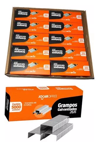 Kit 10 Cx Grampo 26 6 Galvanizado P Grampeador 50 000 Unid Frete grátis