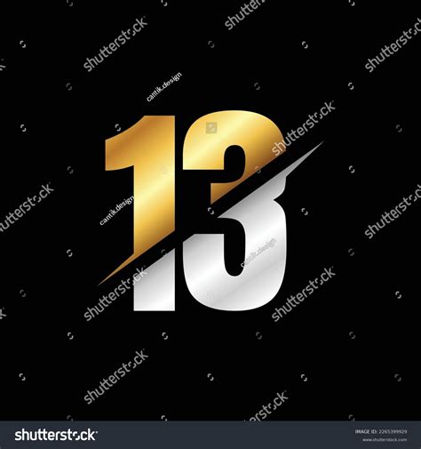 number luxury logo design template stock vector royalty