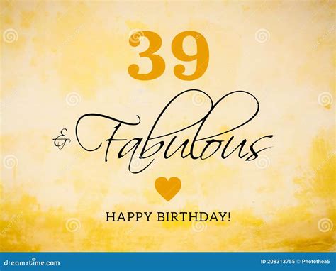 39th Birthday Card Wishes Stock Illustration Illustration Of Happy