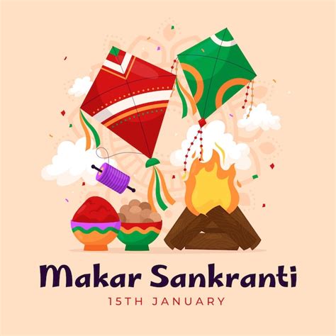 El Trasfondo De La Celebraci N Del Festival De Makar Sankranti Vector