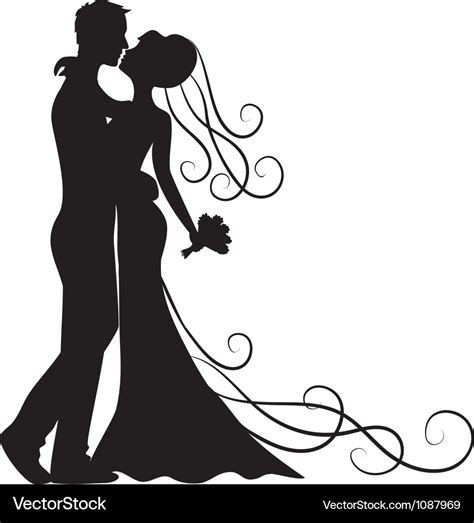 Kissing Groom And Bride Royalty Free Vector Image