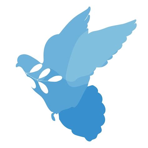 Premium Vector Blue Dove Of Peace With Olive Branch Vector Illustration