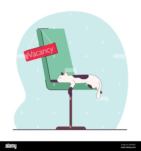Office Chair With Vacancy Sign Flat Vector Illustration Stock Vector