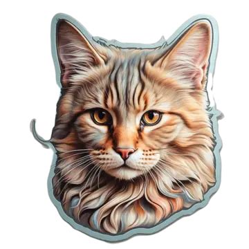 Portrait Of A Maine Coon Cat With Big Eyes Vector Illustration