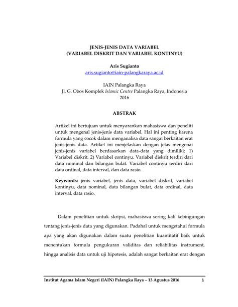 Contoh Abstrak Skripsi Kuantitatif Pdf Riset