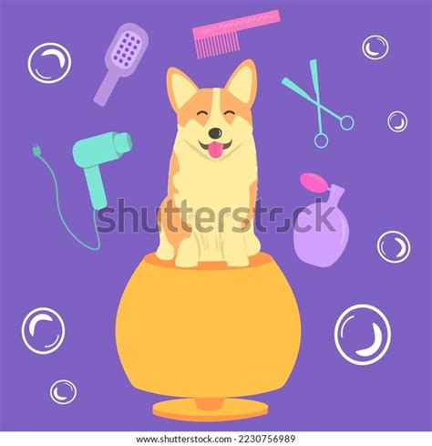 Happy Dog Grooming Illustration Pet Grooming Stock Vector (Royalty Free) 2230756989 | Shutterstock