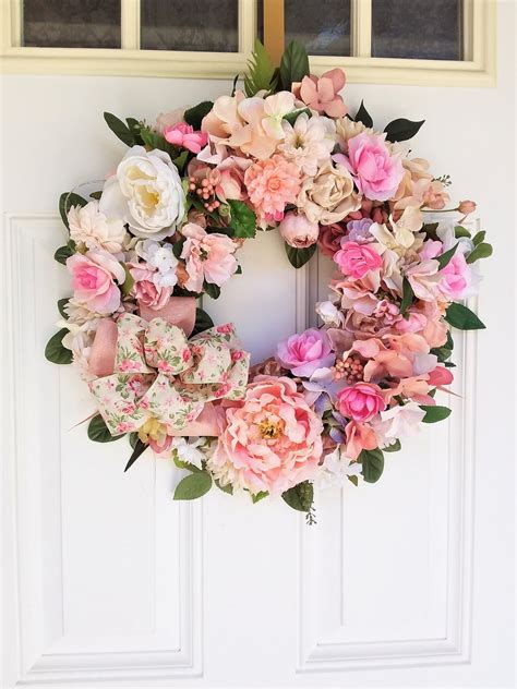 Spring French Country Cottage Wreath Farmhouse Front Door Wreath Luxury