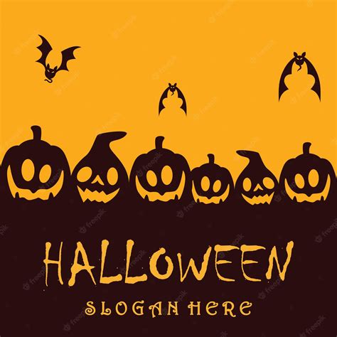 Logotipo De Halloween Con Plantilla Slogan Vector Premium