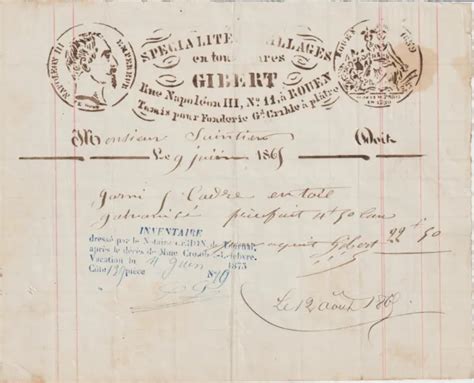 ANCIENNE FACTURE ROUEN Napoléon Empire commerce EUR 2 00 PicClick FR