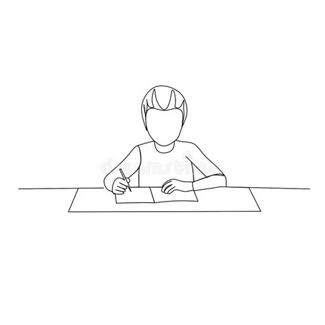 Continuous Line Drawing of Student with Book. Student Studying One Line ...