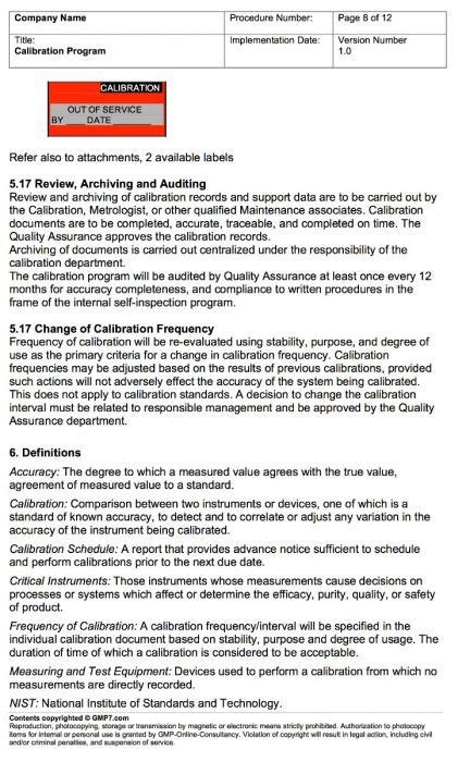 PH40 CALIBRATION AND PREVENTIVE MAINTENANCE SOP Template 45 OFF