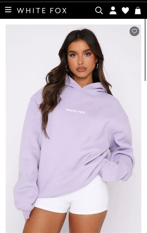 White Fox Lavender Hoodie Clothes White Fox Oversize Hoodie