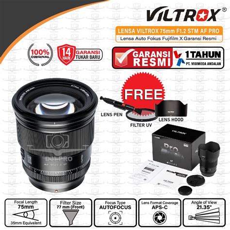 Jual Viltrox AF 75mm F1 2 STM XF PRO Prime Lens For Fujifilm X Mount