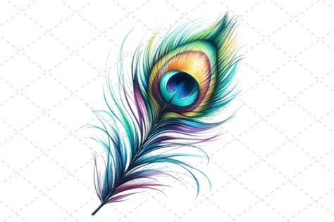 Peacock Fiesta Watercolor Feather Graphic by Design Store · Creative ...