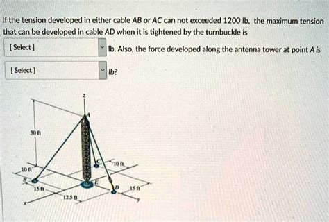 Solved If The Tension Developed In Either Cable Ab Or Ac Can Not