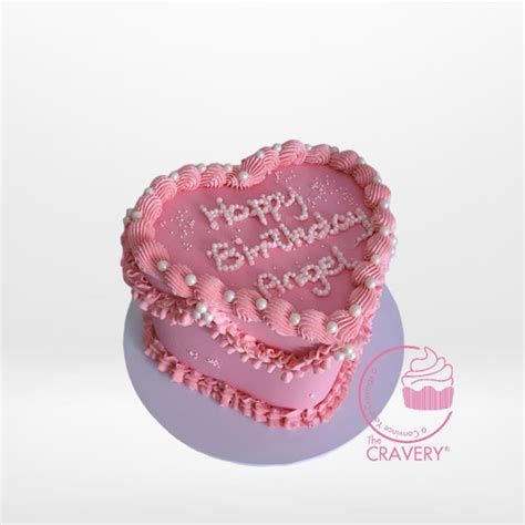 Pearls And Pink Heart Cake The Crvaery Cakes