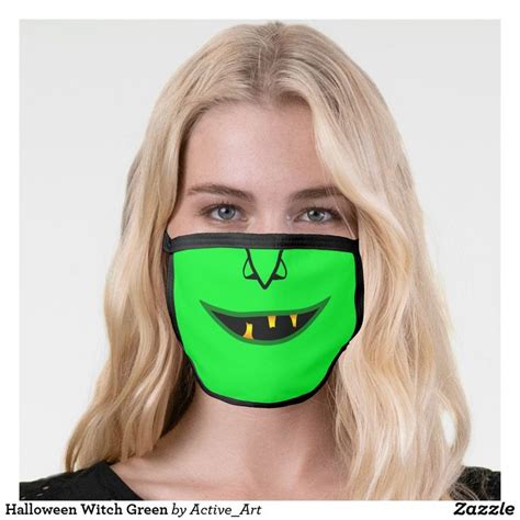 Halloween Witch Green Face Mask | Zazzle