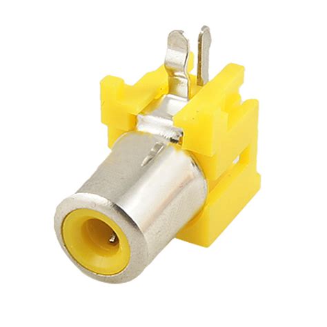 Buy Right Angle Single Female Jack Rca Socket Yellow Pcb Mount