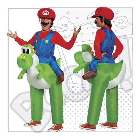 Disfraz Mario Bros Y Yoshi Traje Inflable Original Halloween En Venta