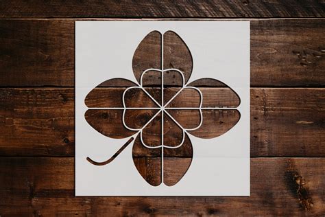 Four Leaf Clover Stencil Reusable Four Leaf Clover Stencil Etsy