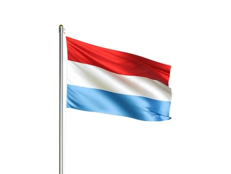 Premium Photo Luxembourg National Flag Waving In Isolated White