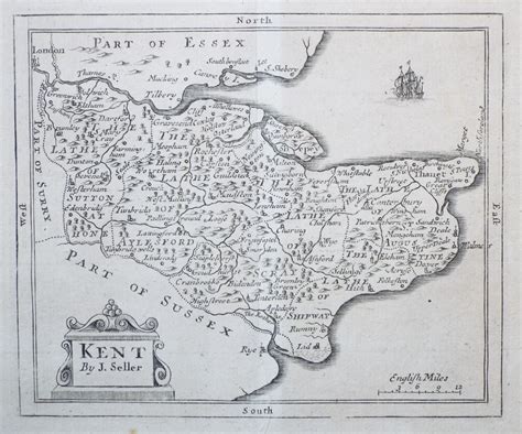 Antique Map Of Kent