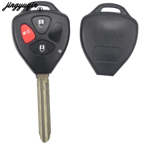 Jingyuqin Button Uncut Blade Remote Key Fob Shell Fit For Toyota Rav