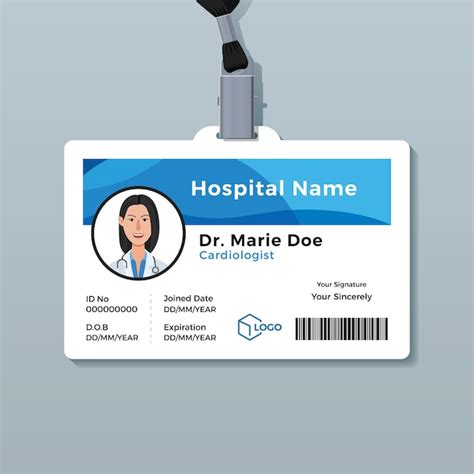 Premium Vector | Doctor id card