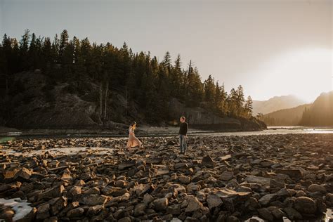 Couple's Session at Bow Falls in Banff - lenajenisephotography.com