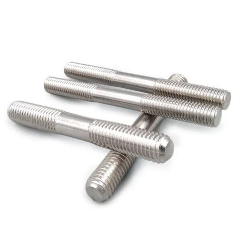 304 Stainless Steel M4 20mm 150mm Dual Head Threaded Rod End Bolt In