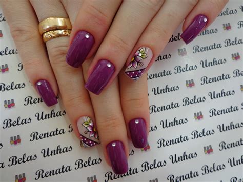 48 Modelos De Unhas Roxas Decoradas