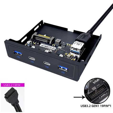 Panel Frontal USB 3 5 2 Puertos USB 3 0 GEN1 5Gbps Tipo C Conector